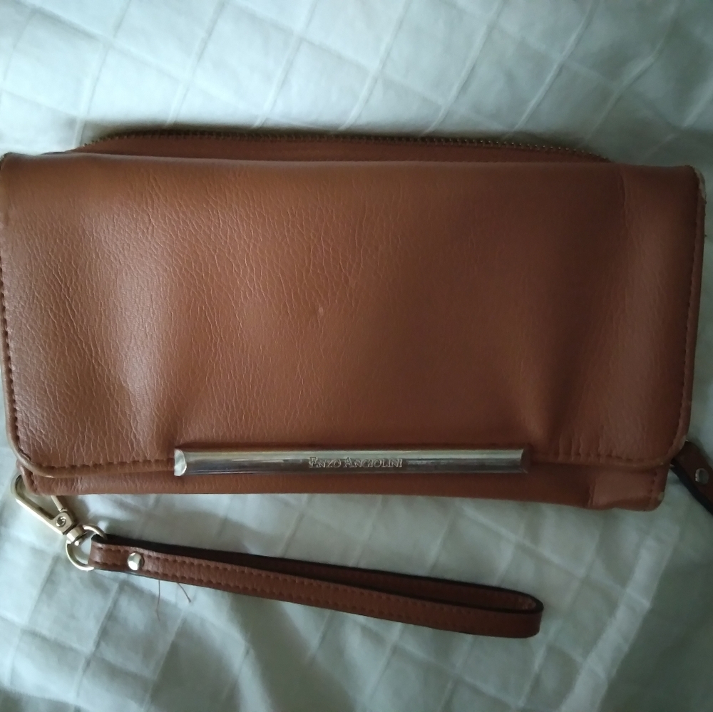 Enzo Angiolino Faux Leather Wrist Wallet